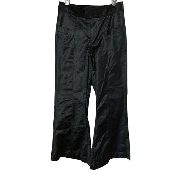 Free People Black Velvet Flare Pants size US 2 Walk With You - Picture 6 of 6